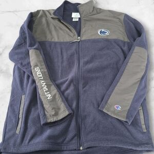 Penn State Nittany Lions Full Zip Fleece Jacket Men’s 2XL Blue Champion